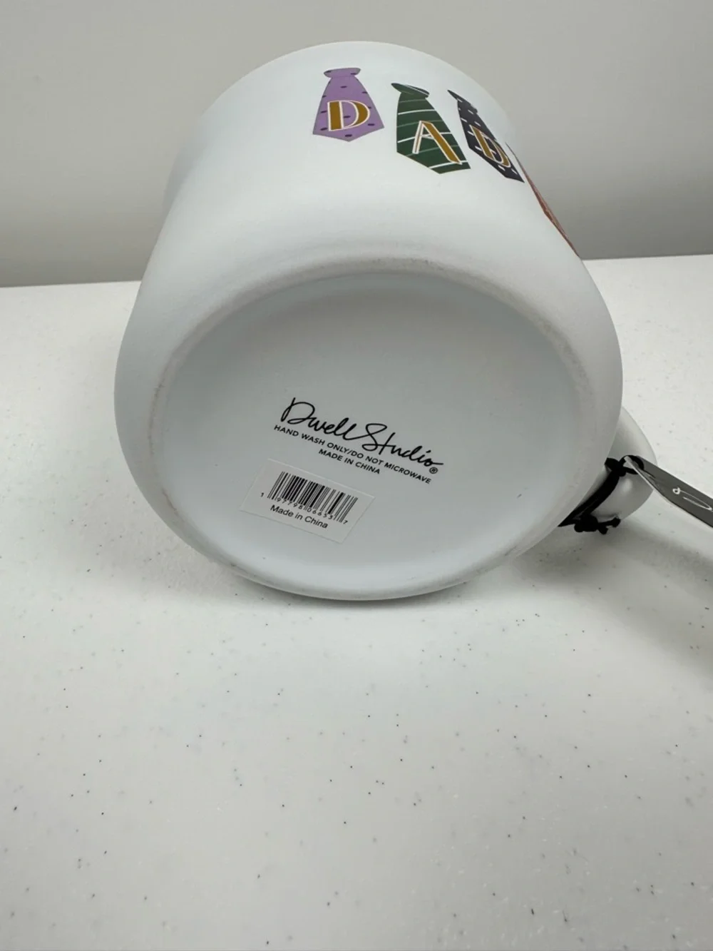 New Dwell Studio Daddy Coffee Mug Neck Ties‎ Print Father’s Gift Soft Touch